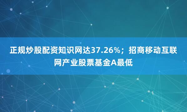 正规炒股配资知识网达37.26%；招商移动互联网产业股票基金A最低